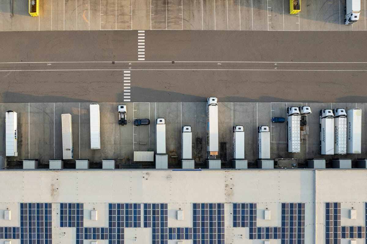 logistics shipping and recieving doc with trucks